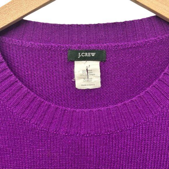 J. Crew Pullover Sweater Wool Cashmere Blend Purple Size Small Buttons Casual - Picture 11 of 16